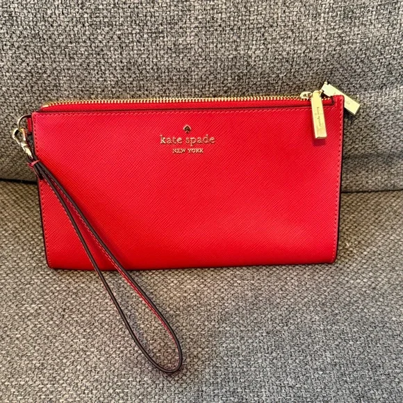 Kate Spade Vibrant Red Wristlet Clutch - Picture 1 of 11